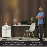 Combo Escritorio/Oficina con Mesa Industrial + Cajonera Blanco/Gris Madesa