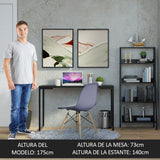 Kit Escritorio Industrial y Estante Escalera Negro Madesa
