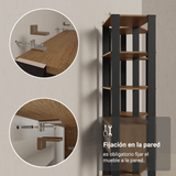 Mueble/Estante de Oficina Multiusos, 129 cm, 9 Estantes, 2 Cajones, Marrón/Negro
