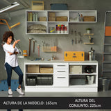 Kit con 2 Gabinetes Bajos y 2 Gabinetes superiores 200cm Blanco Agata