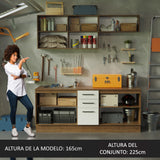 Kit con 2 Gabinetes Bajos y 2 Gabinetes superiores 200cm Marrón/Blanco Agata