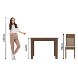 Juego de Comedor Madesa Lola Mesa Tapa de Madera con 2 Sillas Marrón/Crema/Sintético Beige