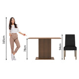 Juego de Comedor Mesa Tapa de Madera 2 Sillas Marrón/Oxford Manu Madesa