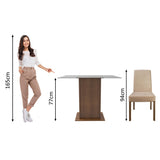 Juego de Comedor Madesa Luli Mesa Tapa de Vidrio con 2 Sillas Marrón/Imperial