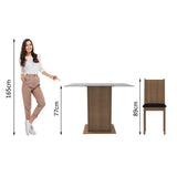 Juego de Comedor Madesa Maya Mesa Tapa de Vidrio con 4 Sillas Marrón/Sintético Negro