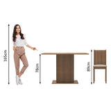 Juego de Comedor Madesa Luana Mesa Tapa Madera con 4 Sillas Marrón/Perla