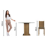 Juego de Comedor Madesa Débora Mesa Tapa de Vidrio Redondo 4 Sillas Marrón/Beige Marrón