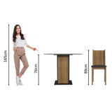 Juego de Comedor Madesa Débora Mesa Tapa de Vidrio Redondo 4 Sillas Negro/Marrón