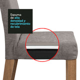 Juego de Comedor con Mesa de Tapa de Madera y 4 Sillas Marrón/Gris/Plata Karina Madesa
