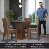 Juego de Comedor Mesa Tapa de Madera 4 Sillas Marrón/Gris/Beige Marrón Samara Madesa