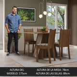 Juego de Comedor Mesa Tapa de Madera 4 Sillas Marrón/Crema/Beige Marrón Marilyn Madesa
