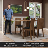 Juego de Comedor Mesa Tapa de Madera 4 Sillas Marrón/Crema/Negro Marilyn Madesa