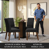 Juego de Comedor Mesa Tapa de Vidrio 4 Sillas Marrón/Negro/Oxford Noemi Madesa