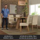 Juego de Comedor Mesa Tapa de Madera 4 Sillas Marrón/Imperial Agnes Madesa