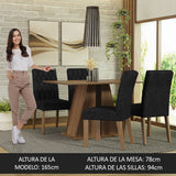 Juego de Comedor Mesa Tapa de Madera 4 Sillas Marrón/Oxford Gisele Madesa