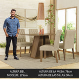 Juego de Comedor Mesa Tapa de Madera 4 Sillas Marrón/Imperial Gisele Madesa