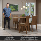 Juego de Comedor Mesa Tapa de Madera 4 Sillas Marrón/Beige Marrón Marilyn Madesa