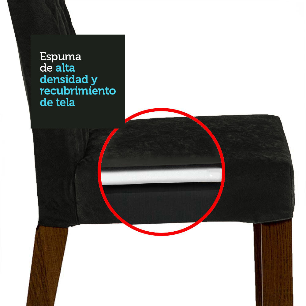 Juego de Comedor con Mesa de Tapa de Vidrio y 4 Sillas Marrón/Oxford Celina Madesa