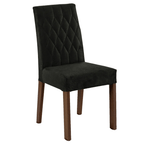 Juego de Comedor con Vidrio Sobrepuesto 4 Sillas Marrón/Negro/Oxford Reale Madesa