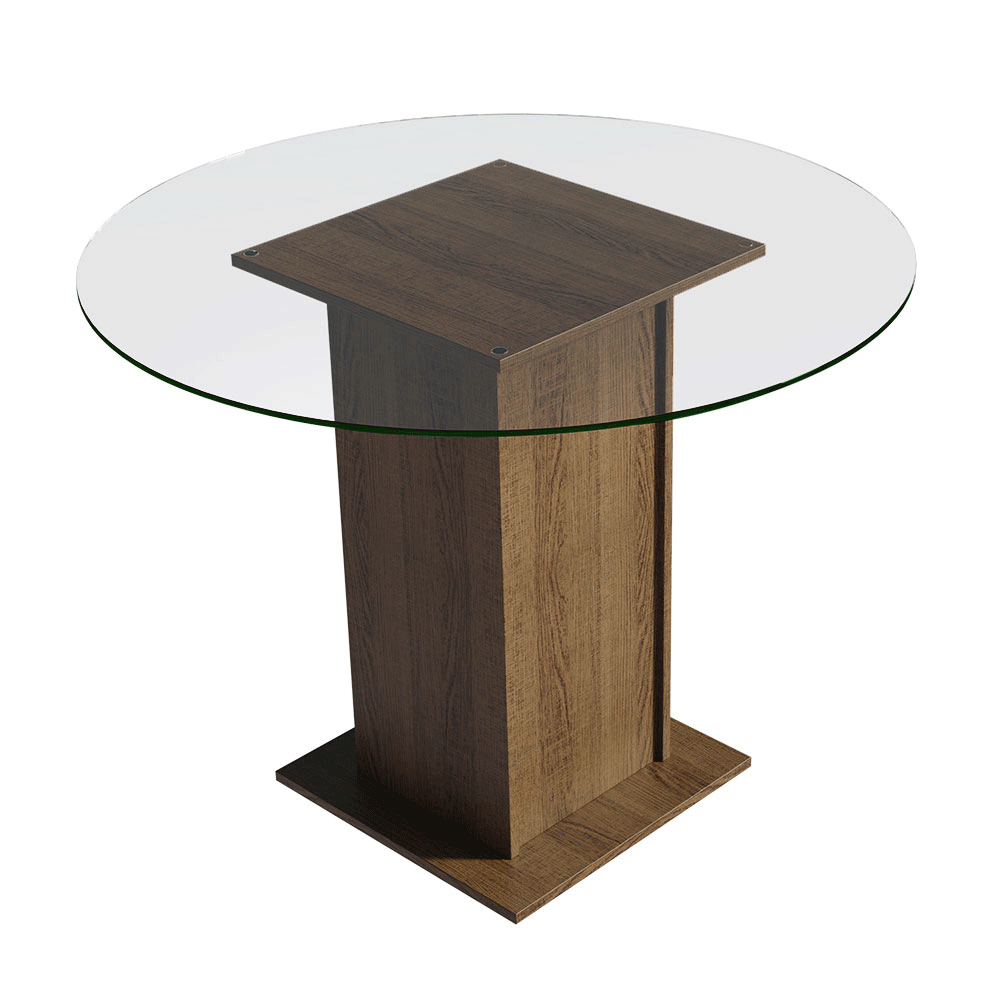 Juego de Comedor Denali Mesa Tapa de Vidrio 4 Sillas Marrón/Negro Madesa