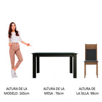 Juego de Comedor 6 Sillas Negro/Marrón Medelin Madesa