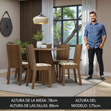 Juego de Comedor Mesa Tapa de Madera 6 Sillas Marrón/Lírio Beige Sharon Madesa