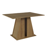 Conjunto Comedor Mesa Mesada de Madeira 6 Sillas Marrón/Negro Sharon Madesa