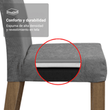 Juego de Comedor Mesada de Madera 6 Sillas Minsk Marrón/Negro/Silver