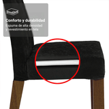 Juego de Comedor Mesada de Vidrio 6 Sillas Siena Marrón/Negro/Oxford