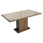 Juego de Comedor Dália Mesa Rectangular Tapa de Vidrio con 6 Sillas Marrón/Crema/Imperial Madesa
