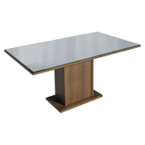 Juego de Comedor Tapa de Vidrio 6 Sillas Marrón/Gris/Silver Dália Madesa