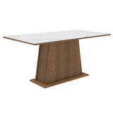 Juego de Comedor Tapa de Vidrio 6 Sillas Marrón/Blanco/Imperial Avenca Madesa
