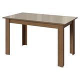 Juego de Comedor Mesa con Tapa de Vidrio 6 Sillas Marrón/Crema/Floral Hibiscos Madesa