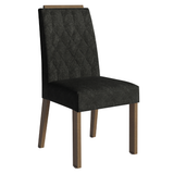 Juego de Comedor Tapa con Vidrio 6 Sillas Marrón/Negro/Oxford Pienza Madesa