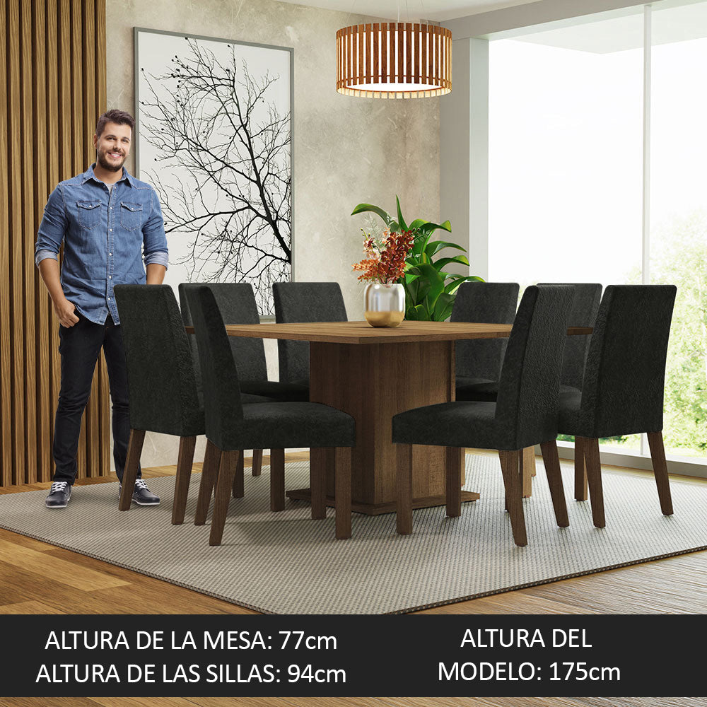 Juego de Comedor con Mesa y 8 Sillas Madesa Oxford Doris MM