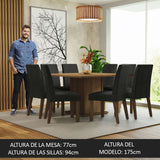 Juego de Comedor con Mesa y 8 Sillas Madesa Oxford Doris MM