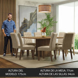 Juego de Comedor con Mesa y 8 Sillas Madesa Leila MI
