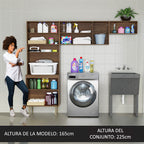 Kit para Lavadero 235 cm 7 Puertas 3 Nichos Abiertos Marrón/Crema Madesa