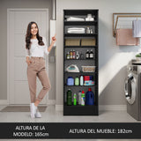 Armário Multiuso 60 cm 1 Purta Negro Madesa