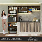 Cocina Compacta de Cocina 235 cm Marrón/Crema Gourmet Madesa