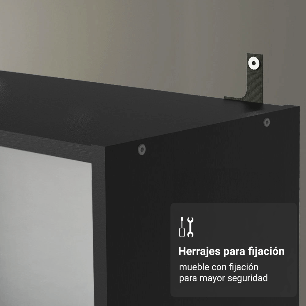 Estante Zapatero 3 Repisas Sin Puertas Negro Madesa