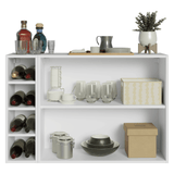 Aparador Vajillero con Bodega para botellas 100cm 2 Puertas Blanco/Verde Vik 16