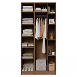 Placard Modular 2 Puertas con Espejos 5 Nichos Marrón/Crema Neo Madesa 01
