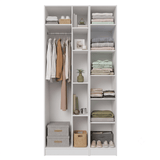 Placard Modular 105 cm 2 Puertas con Espejos y 5 Nichos Blanco Neo Madesa