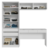 Conjunto Dormitorio 1 Tocador 2 Alacenas 1 Placard con Espejos 2 Puertas Neo Blanco Madesa