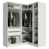 Placard de Esquina Matrimonial 310 cm 5 Puertas 2 Cajones Neo Blanco 02