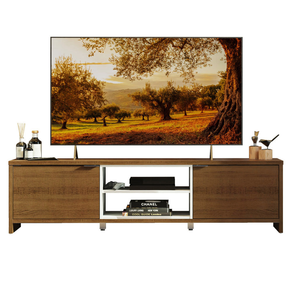 Rack para TV para TV hasta 75 Pulgadas 180 cm 2 Puertas Marrón/Blanco Metz Madesa