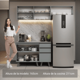 Cocina compacta 200cm Gris Nice Madesa XA06
