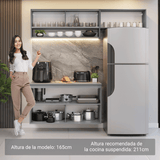 Cocina compacta Flotante 200cm Gris Nice Madesa XA07