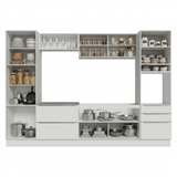 Combo Completo de Cocina 320 x 60 cm Blanco/Blanco Aterciopelado Lux Madesa 01